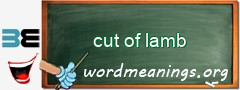 WordMeaning blackboard for cut of lamb